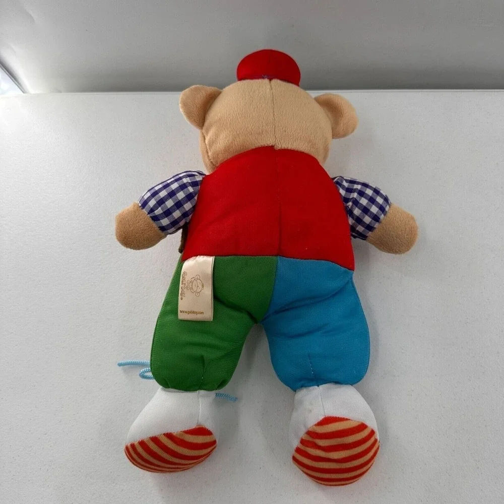 Gabi Toy Carlcow Educational Bear Plush Snap Button & Zipper 16